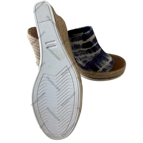 Toms‎ Women's Monica Tie Dye Canvas Espadrille Wedge Mule Slip On Shoe Sandal 9 - Picture 7 of 7